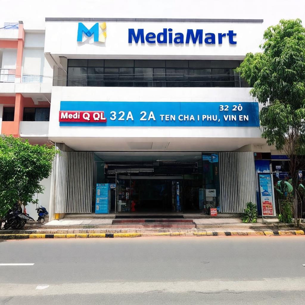 ngoai canh sieu thi MediaMart Phuc Yen dia chi 323 QL 2A Tien Chau
